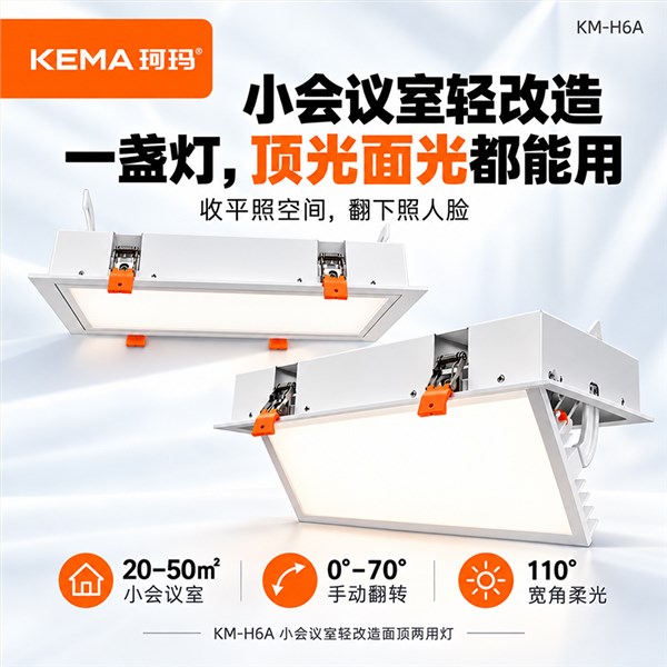 KM-H6A 小会议室轻改造防黑脸面顶两用灯