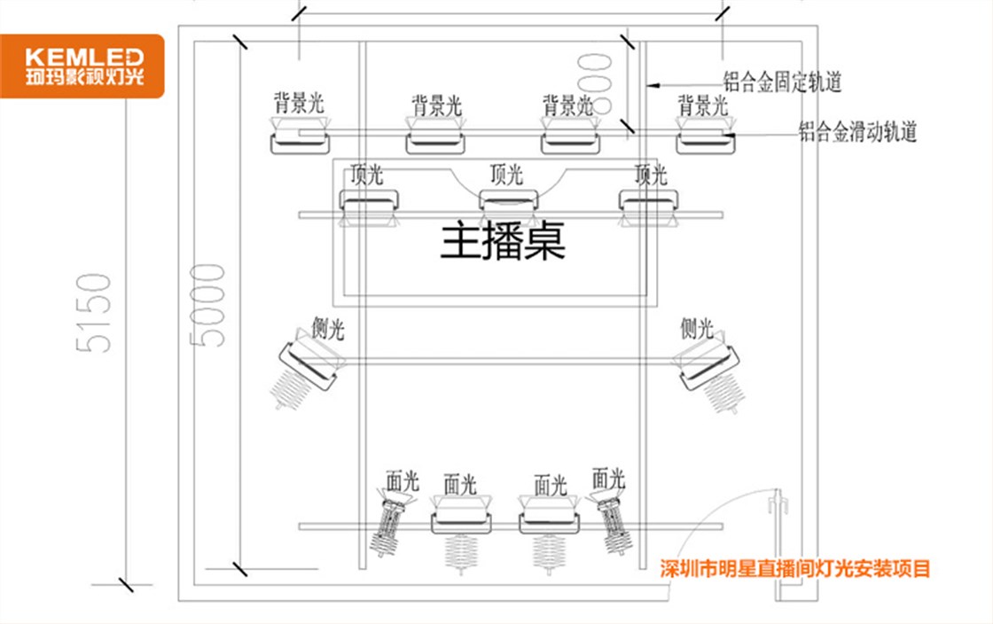 明星直播间灯光安装项目