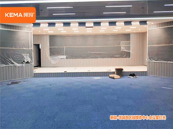 216㎡融媒体中心灯光：塔城地区融媒体中心新闻发布厅灯光改造