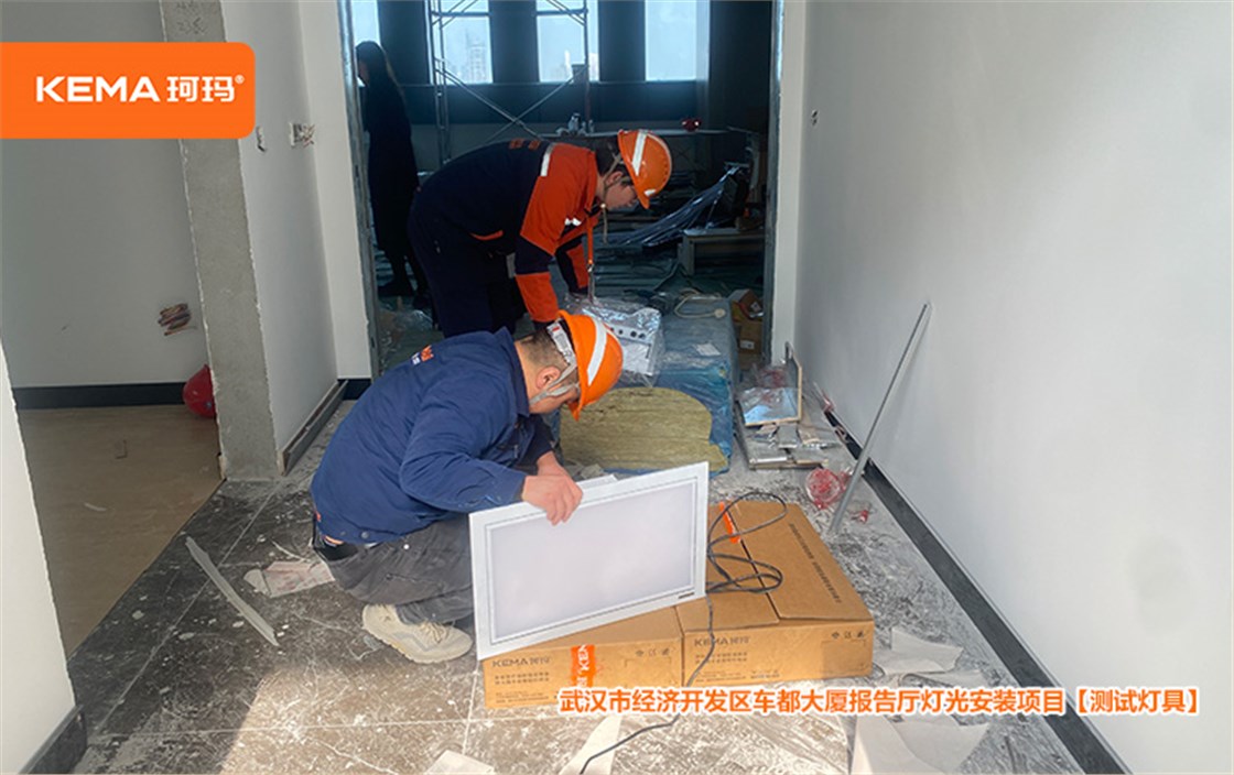 武汉市经济开发区车都大厦报告厅灯光安装项目5